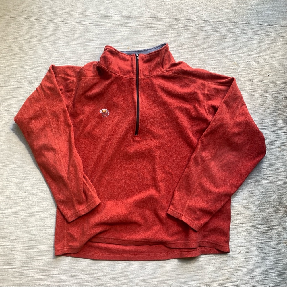 Mountain Hardwear Men’s Large Polartec  Pullover Fleece Orange Made In USA